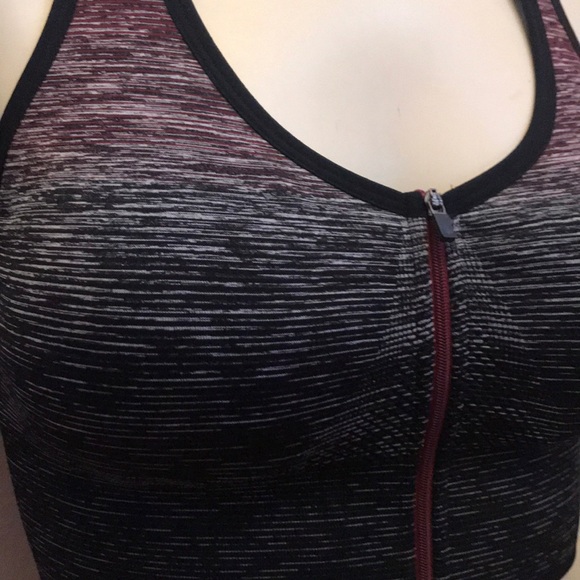 Active Burgundy Racerback sports bra - Picture 2 of 3